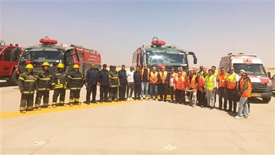 مطار القاهرة ينفذ تجربة ميدانية لقياس زمن الاستجابة في حالات الطوارئ 