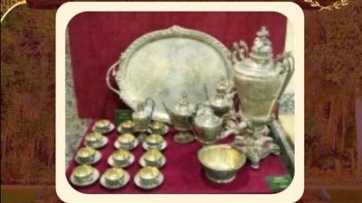 طقم شاي فضي نادر يروي قصة افتتاح قناة السويس داخل قصر المنيل