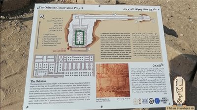 البعثة الأمريكي تُركب لوحة تعريفية جديدة بمنطقة الأوزيريون بأبيدوس (خاص)