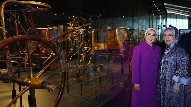 زيارة السيدة انتصار السيسي وحرص الرئيس التركي للمتحف الكبير 