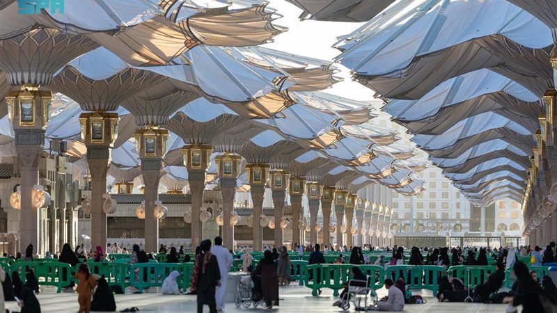 ضيوف الرحمن بالمسجد النبوي 