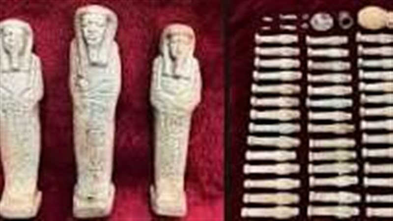 القطع الأثرية المضبوطة