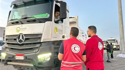 الهلال الأحمر المصري يمد أهالي غزة بـ2,231 طنًا من المساعدات