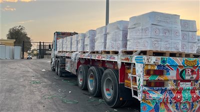 الهلال الأحمر المصري يرسل قافلة «زاد العزة 296» إلى أهالي غزة